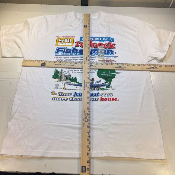 REDNECK JEFF FOXWORTHY FISHERMAN T SHIRT XL VTG Y2K BASS PRO SHOP New Unworn - Picture 6 of 6